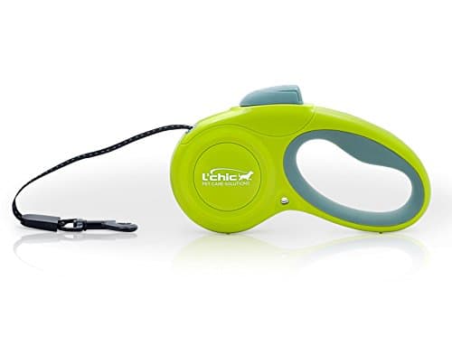 Cozy Grip Small Retractable Dog Leash with Longer Grip handle (green)