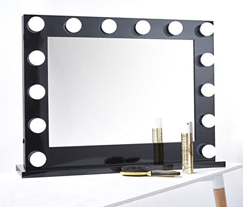 Hollywood Black High Gloss Vanity makeup Mirror LED + USB + Dimmable Professional Mirror