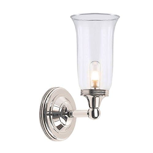 Elstead Lighting BATH/AUSTEN2 PN Polished Nickel Austen2 One Light Modern Bathroom Wall Sconce With Globe Glass