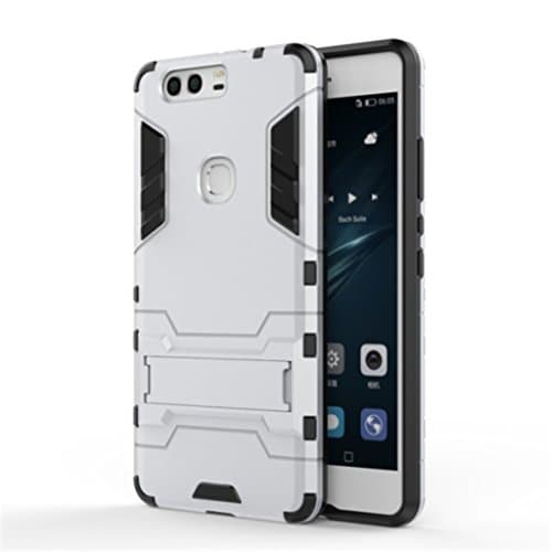Apanphy Huawei P9 Plus Case Tough Strong [Kickstand] [Shockproof] [Drop Resistance] [High Impact] [Heavy Duty] [TPU+PC] Protective Case Cover For Huawei P9 Plus Silver