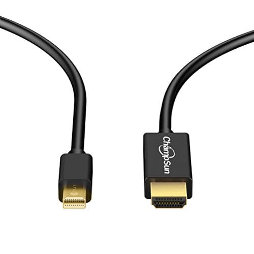 Mini DP to HDMI 4K Resolution, ChampSun 6ft Gold Plated Mini DisplayPort Thunderbolt 2 to HDMI Adapter Video Cable Surface Pro 3, Pro 4, Pro 5, Apple Macbook Pro/Air, iMac, Mac Mini, Lenovo ThinkPad