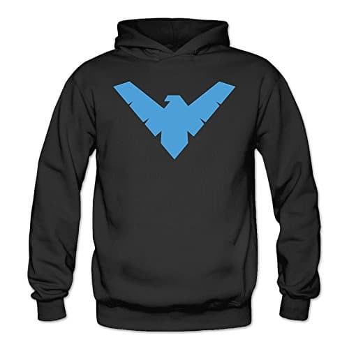 Woman Nightwing Rebirth Dick Comic Logo Hoodies -  Black - 