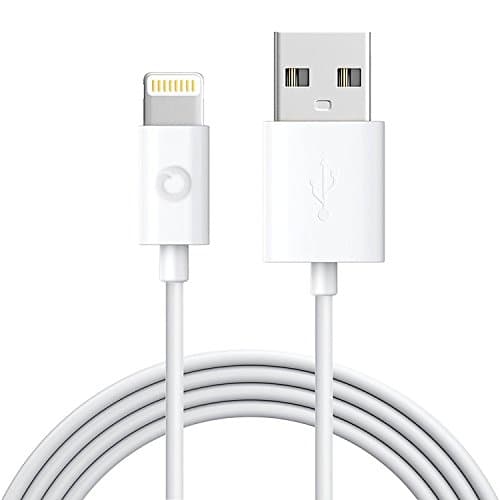 noubco Lightning to USB Cable, PwrSync+ The World Most Durable Cable - Reinforced - Apple MFi Certified - for iPhone X 10 8 7 6s 6 Plus 5SE 5c, iPad, iPod - 6.6 ft - White (2 Pack)