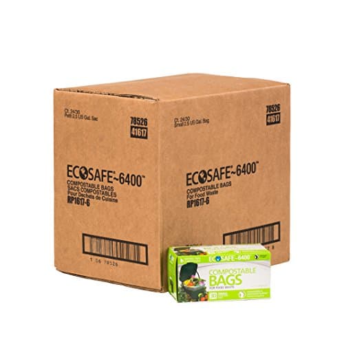 EcoSafe RP1617-6  Retail Pack Kitchen Caddy Certified Compostable Bag, 2.5 g, Green (Case of 24 Retail, Packs of 30 Bags) (Pack of 720)