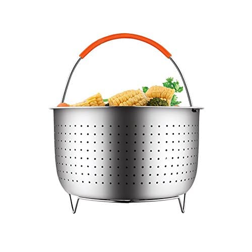 Steamer Basket for 5/6/8 Quart Instant Pot Pressure Cooker, Sturdy Stainless Steel Steamer Insert with Silicone Covered Handle, Perfect for Steaming Vegetables Fruits Eggs