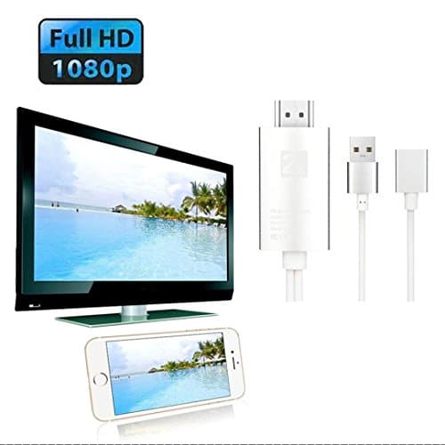 Converter Adapter,Diadia USB Type C Lightning 1080P Converter Adapter Cable for Lighting 8 Pin IPad/IPhone/Samsung Galaxy S9/Type-C/Micro USB Android Phone to Mirror to HDMI TV (Silver)