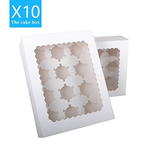 Rainyblue 10 x 12 Hole White Cupcake Window box