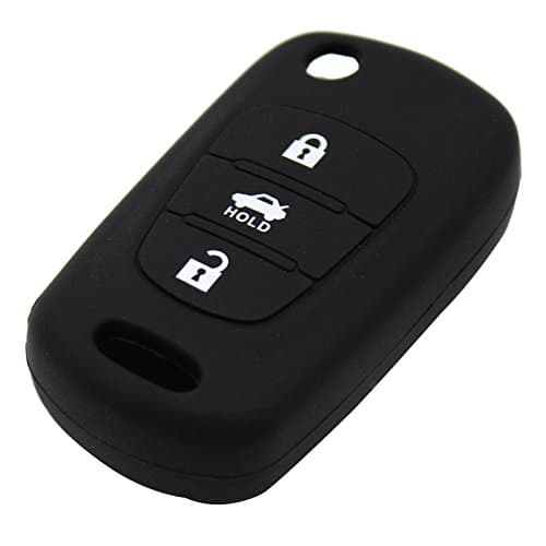 Heart Horse Keyfobworld 3 Button Keyless Entry Remote Flip Key Shell Cover Case Silicone Skin Fob For Hyundai i20 i30 IX20 Black