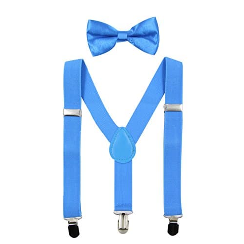 HANERDUNKids Braces Bowtie Sets Adjustable Suspenders With Bow Ties Gift Idea For Boys And Girls