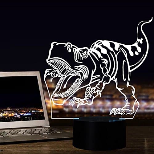 3D Night Lights for Children, 7-color Changing Optical Illusion Light LED Desk Lamp with USB Charging Interface, Smart Touch Switch Study Bedroom Decorative Table Lamp, Pretty Cool Toys Gifts Ideas Birthday Holiday Xmas for Baby Nursery Toddler Friends(dinosaur)