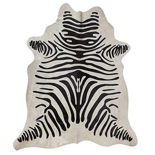 original cowhide Zebra Cowhide Rug, Exotic Black/White