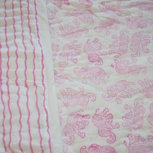 Natural quilts Soft Elephant Regular Quillow, Pink