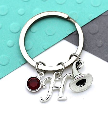 Personalised Wizard Hat Keychain, Witch Hat, Hogwarts Custom Keyring, Personalized Swarovski Birthstone & Initial, Letter, Alphabet Gift