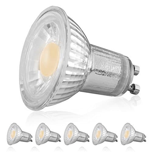 LEDERA 6 Pack GU10 LED Light Bulbs, 35W-50W Halogen Bulbs Equivalent,6000K Daylight White LED GU10 Bulb, MR16 5W, 500lm, AC 220-240V, Recessed Lighting, Track Lighting [Energy Class A+]