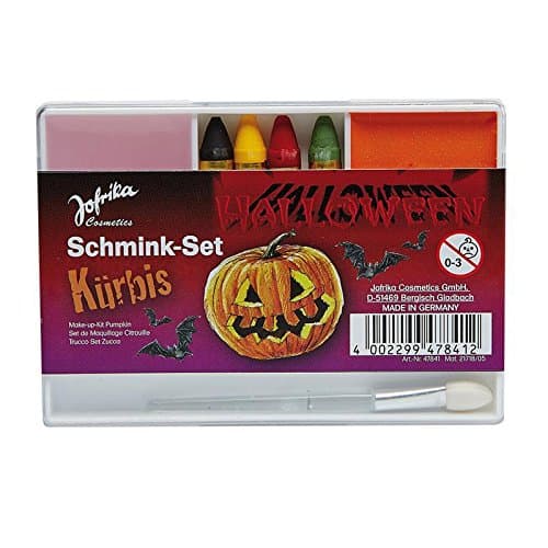 Halloween Make Up Set Pumpkin (4 Colours with Brush – Foundation + Make Up Remover) Theatre Quality