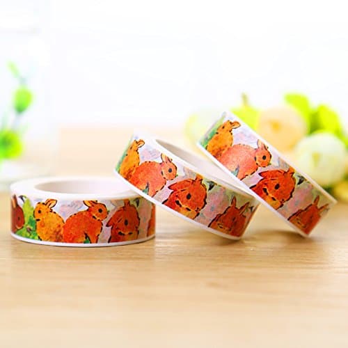 Decor Unique 1.5cm*10m Forest Rabbit washi tape DIY decorative scrapbooking planner masking adhesive label sticker stationery
