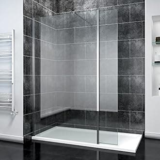 ELEGANT900mm Frameless Wet Room Shower Screen Panel 8mm Easy Clean Glass Walk in Shower Enclosure with 1500x800mm Tray + 300mm Return Panel and Support Bar