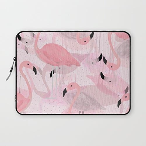 Longdong 13 Inches Flamingo Pattern Computer Case Bag Slim Waterproof Neoprene Laptop Sleeve for MacBook Pro / Laptops / Notebook