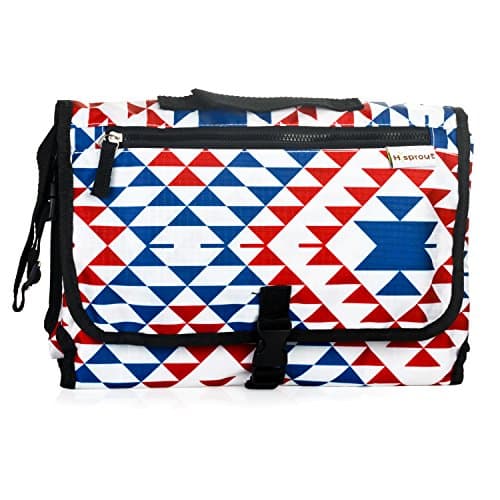 Portable Cushioned Changing Mat Baby Diaper Changing Bag with Storage Pockets and Carry Handle