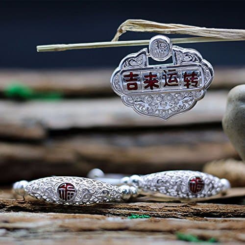 TT&amp;CHANGMINGSUO 3 pieces. Baby silverware. Children's long life lock. Solid push-pull sterling silver bracelet. Baby silver gift set.