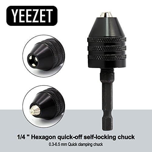 YEEZET 1/4" Hex Shank 0.3-6.5 mm Universal Drill Bit Quick Change Adapter Converter Y00502