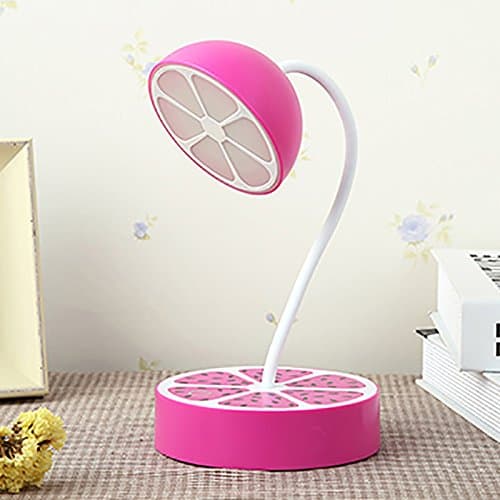 Small table lamp induction fruit plastic home bed head child led protection eye learning reading USB rechargeable night light creative gift energy saving ( Color : Dragon fruit purple )