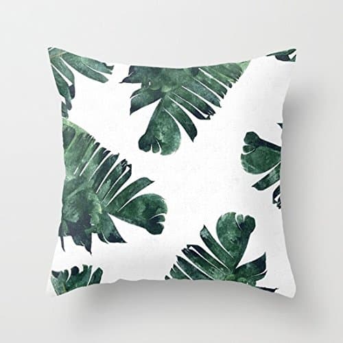eikleom Banana Leaf Pattern Society6 Cotton Canvas Pillow Case, 18 By 18-Inch