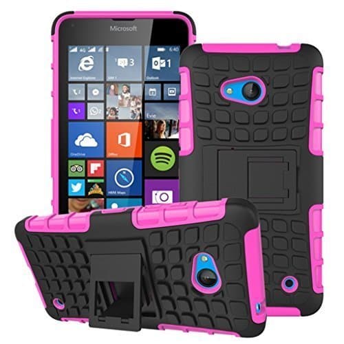 Nokia Lumia 535 - Premium Quality Shockproof Defender Plastic Hard Back Case Cover + Free Clear Screen Protector + Polishing Cloth