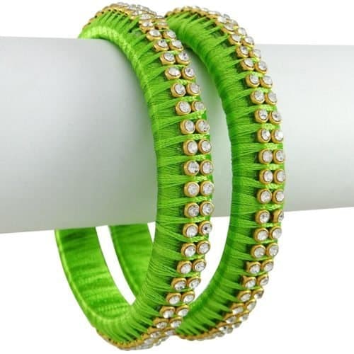 HemasaHand Made Silk Thread Bangle Set For Women 2 * 6