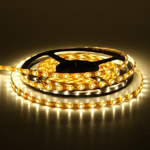 1 x 1m 60 LED 12v DC Under Cabinet Strip Lights &amp; 12w LED Driver Transformer Warm White Self Adhesive