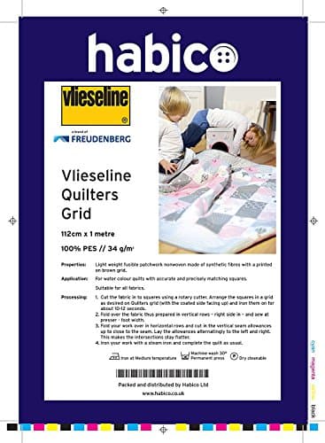 habico Quilters Grid, Polyester, White, 15 x 1 x 25 cm