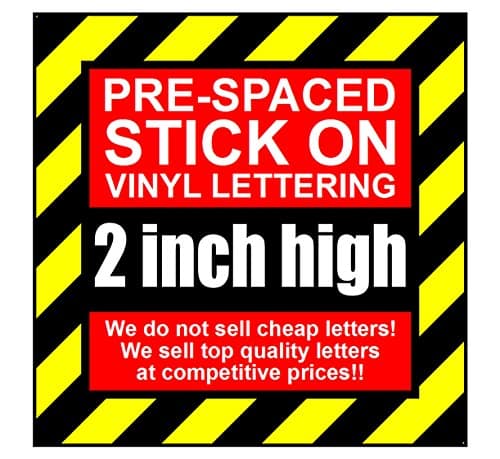 7 Characters 2 inch 50mm high pre-spaced stick on vinyl letters &amp; numbers(GOLD (Satin finish))