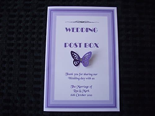 Post Box Label - Personalised Wedding Butterfly Design - A5 – Various Colours to Choose from
