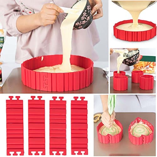 Silicone Snake Cake Baking Moulds Magic DIY All Kinds of Cake Mold Flexible Baking Tools Cake Maker Pastry Tools(Pack of 4)