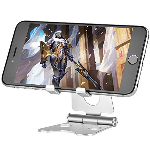Cell Phone Stand Foldable Aluminium Universal Tablet Stand Cradle Holder Dock for iPhone iPad Samsung HUAWEI E-Reader Silver