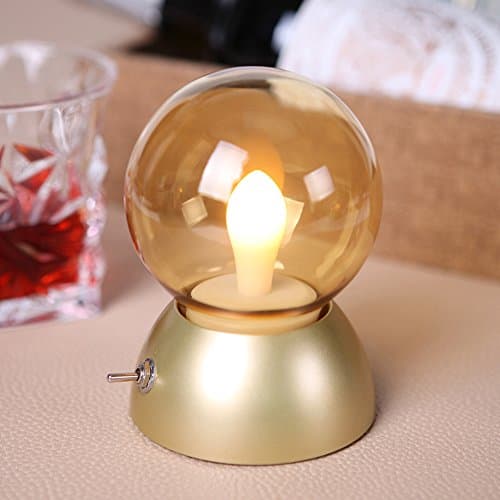 LED Candles Night Light Bulb, USB Powered Rechargeable, Energy Saving, Lamp Shape Small Mood Night Light, Creative Lamp Perfect for Bedroom, Nightstand, Wedding, Christmas, Party Decor (Gold)