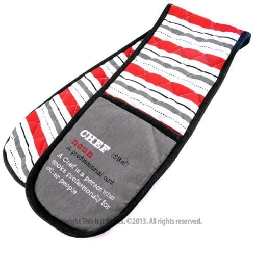 100% Cotton Double Oven Gloves Mit Kitchenware Novelty Chef Gift Idea Pot Holder