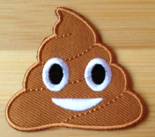 Emoji Patch Embroidered Iron on Badge Applique Patch Embroidered Iron on Badge Applique Motif DIY Customize Bag Hat T-Shirt Collectible Smiling Happy Poo Poop