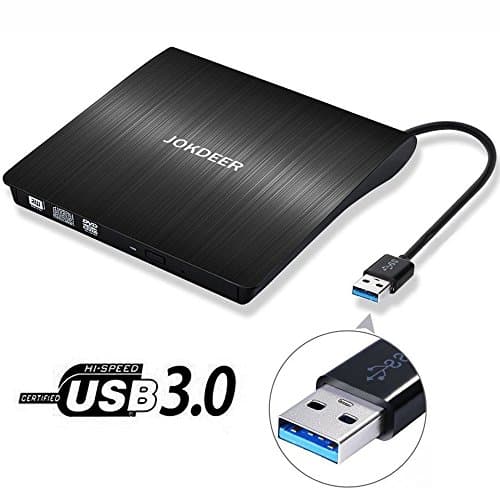 USB 3.0 External DVD Drive Burner Ultra Slim Portable CD/DVD-RW Rewriter Drive for Laptop and Desktop PC Windows and Linux OS Apple Mac Macbook Pro(Black)