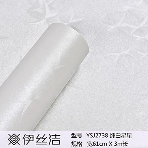 61Cm x 3M wall paper self-adhesive wall sticker non-woven cloth 3D stereo with flowers and Pure White Star