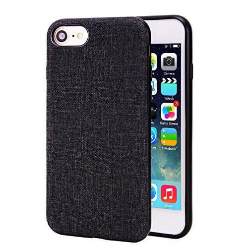 iPhone 8 Plus Cover, CLINGCASE Ultra-Slim Nylon Fabric Soft Feeling PU TPU & PC Bumper Cell Phone Back Cover Case For iPhone 7 8 Plus (Black)