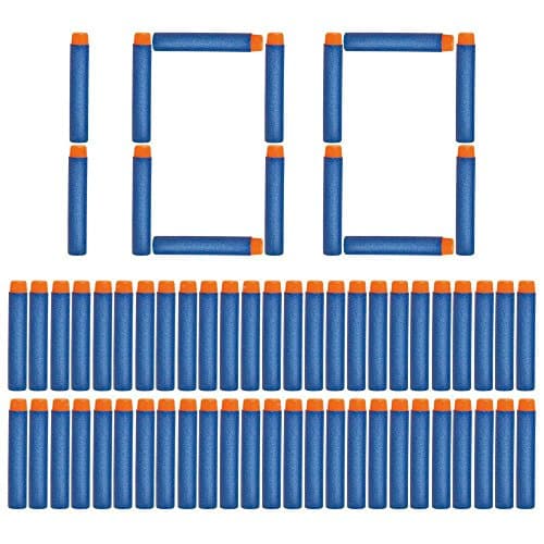 KanCai 100pcs UNIVERSAL Nerf Guns Refill Bullets for Nerf N-strike Elite Series Toy guns Foam darts for Target Games Sports Outdoor(Bule)