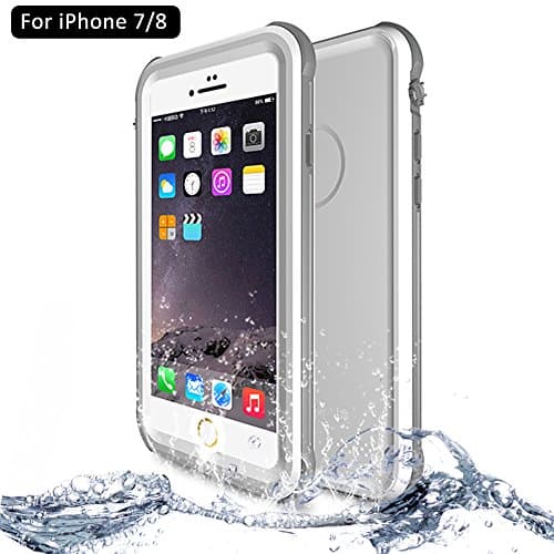 iPhone 7/8 Waterproof Case, NewTsie Full-body Protective Shockproof Snowproof Dustproof Dirtproof with Built-in Screen Protector Case Cover for Apple iPhone 7/8 4.7 inch [Hard Plastic] (P-White)