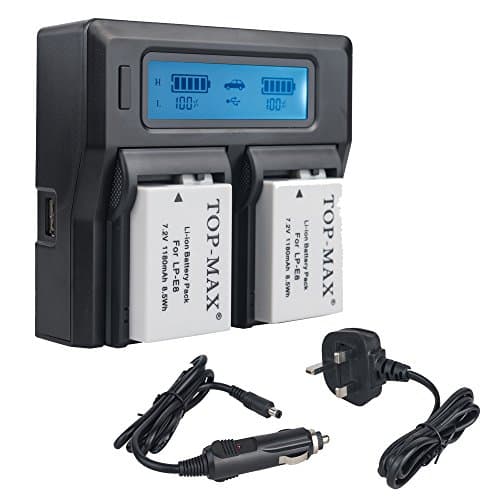 Quick Dual LP-E8 Battery Charger Supports Rapid &amp; Standard Charging Models + Car Charger for Canon EOS 700D,EOS 650D,EOS 600D,EOS 550D Digital SLR Camera,Canon Battery Grip BG-E8,Canon Battery Charger LC-E8E (LP-E8 Dual Battery Charger + UK Plug + Car Charger)