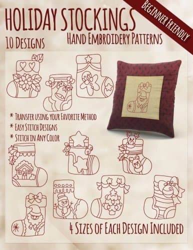 Holiday Stockings Hand Embroidery Patterns