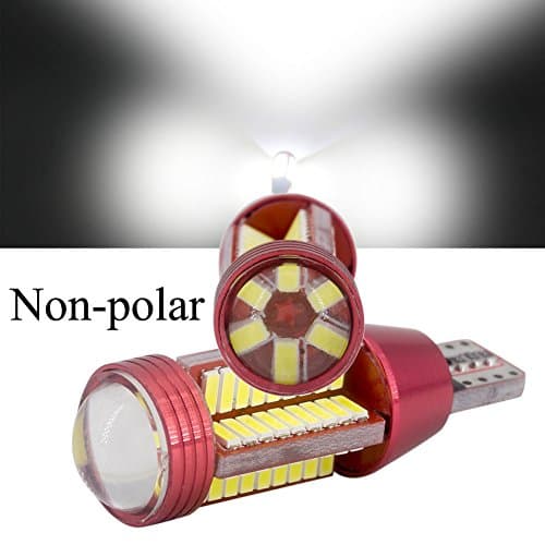 T10 LED Side Lights Auto Non-Polar Projector Car Bulb Canbus Error Free 78-SMD White Lamp for Parking Indicator Dashboard Dome License Plate Interior Wedge Light Bulb