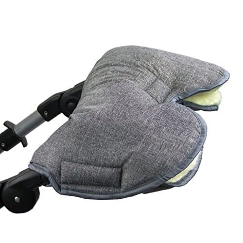 Bambiniwelt Universal muff/hand warmer for strollers, buggies, joggers, with one piece jumpsuit (dark grey).