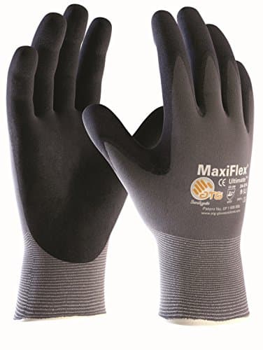 10 Pair MaxiFlex Ultimate nitrile foam palm coated work gloves, Size:L