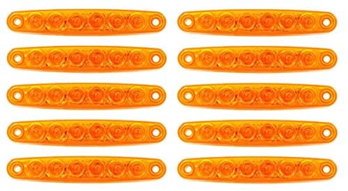 10 X 12V 6 SMD LED orange amber side position outline marker lights truck chassis motorhome camper caravan bus van