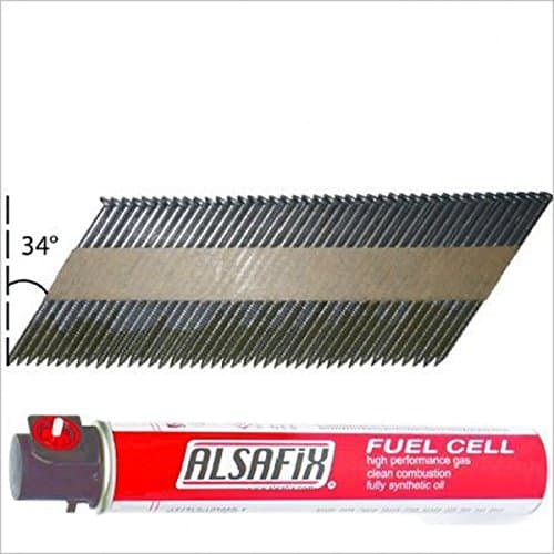 Alsafix Pack 34 ° Strip Nails 2,8x55 Smooth Nails 2200 + 2 Gas